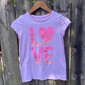 LOVE Light Pink Graphic T-shirt Sz L 10/12